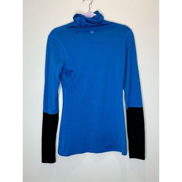 Lululemon St Moritz Turtleneck Blue with Black sleeves Merino Wool - Picture 6 of 6